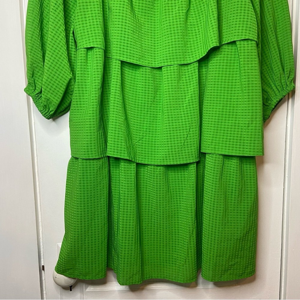 Who What Wear Tiered Balloon Sleeve Square Neck Mini Dress Size Medium - Picture 8 of 12